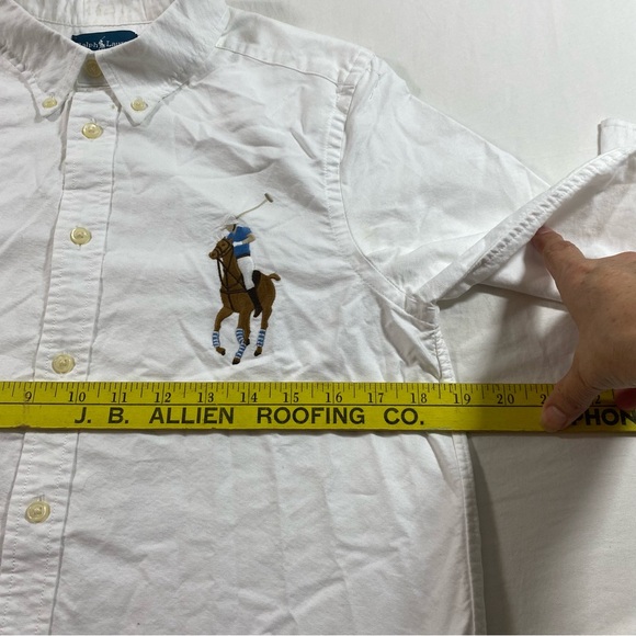 Ralph Lauren Shirt Classic White Polo Shirt long sleeve Black Label Men Large - Picture 5 of 7